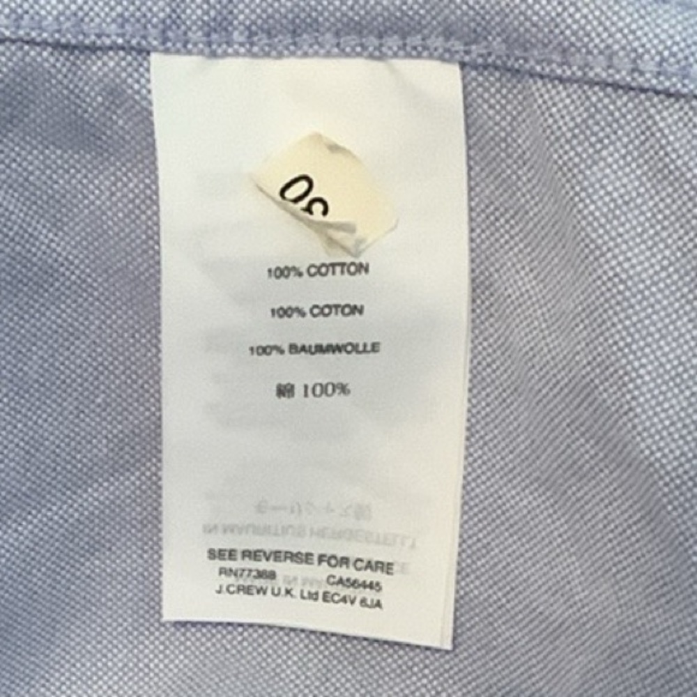 Crewcuts Factory Blue Chambray Button Down Dress Shirt Size 6-7 Cotton Christmas - Picture 4 of 5